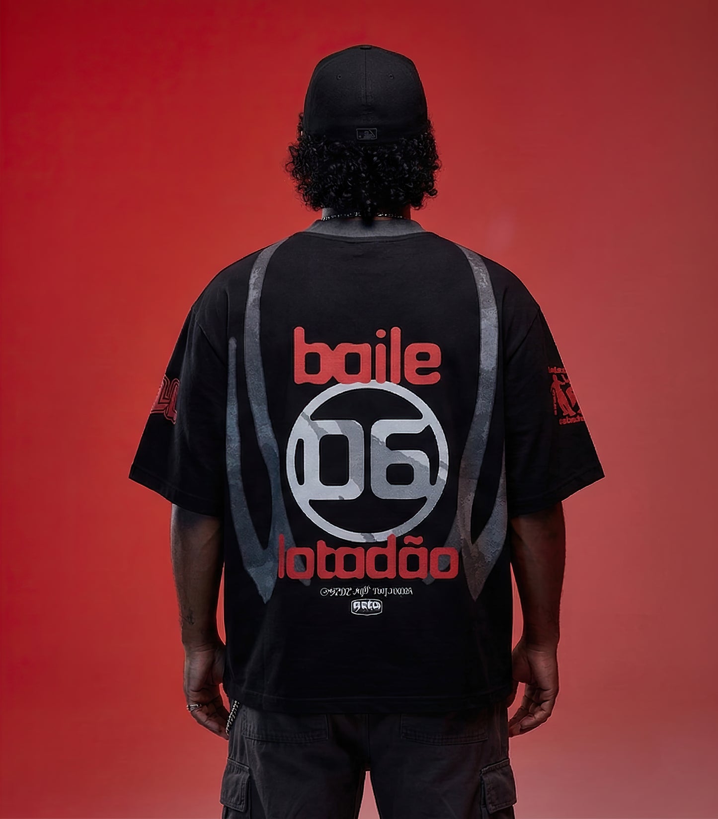 Camiseta Oversized  - BAILE LOTADÃO 06 - Preta